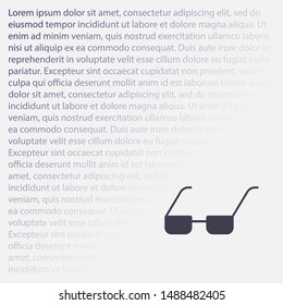 Vector Glasses Icon . Lorem Ipsum Illustration design