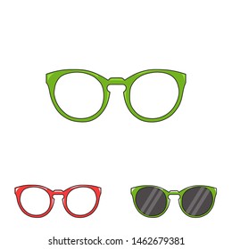 Vector glasses icon. Sunglasses, glasses, isolated on white background. Flat Illustration - Vector