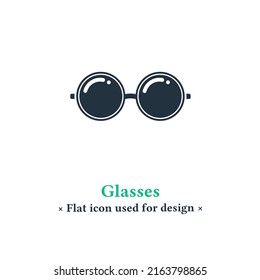 Vector glasses icon in trendy flat style isolated on white background.