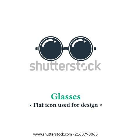 Vector glasses icon in trendy flat style isolated on white background.