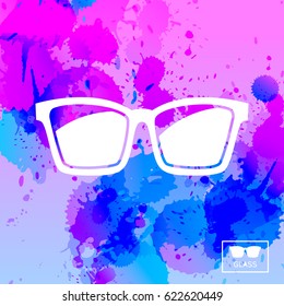 Vector Glasses Icon. Watercolor style. Fashion illustration