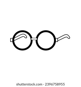 vector of glasses image in simple black color for icon and logo