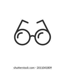 Vector glasses line icon. Symbol in trendy outline style. Vector illustration isolated on a white background. 