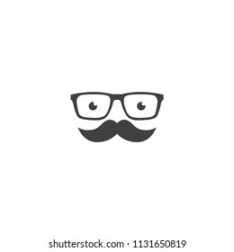 Vector glasses and mustache design