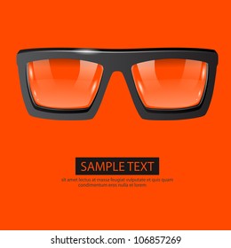 vector glasses orange background