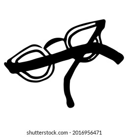 Vector glasses. Reading glasses illustration. Sunglasses drawing. Doodle style glasses.