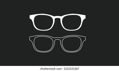 Vector Glasses Set. Vector Black and white Isolated Illustration Set of Glasses