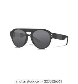 vector glasses side view, elegant gray glasses, women fashion glasses