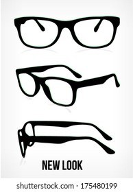 vector glasses silhouette. glasses background. glasses isolated on white background.