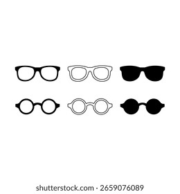 Vektorbrillen Silhouette und Line Style Collection