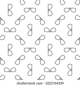Vector glasses and sunglasses minimal seamless vector pattern or background