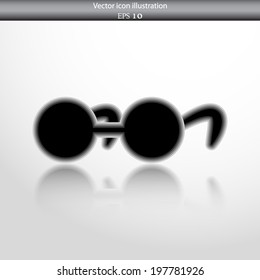 Vector glasses web flat icon. Isolated on white.
