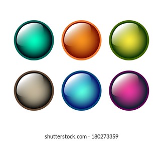 Vector Glassy Buttons.