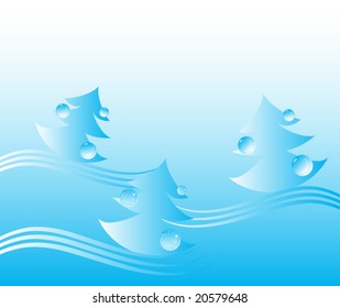 Vector Glassy Christmas Background Design