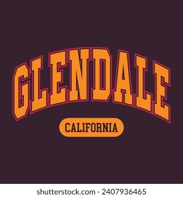 Vector Glendale text typography design for tshirt hoodie baseball cap jacket and other uses vector