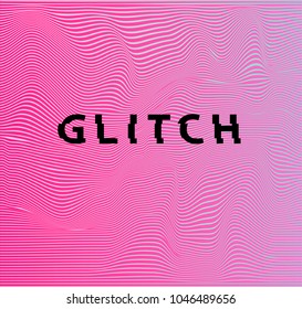 Vector glitch art illustration of moire pattern and guilloche lines.