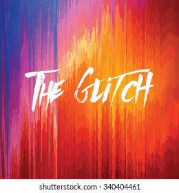 Vector glitch background. Digital image data distortion. Corrupted image vector file. Colorful abstract background for your designs. Chaos aesthetics of signal error. Digital decay.