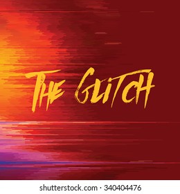 Vector glitch background. Digital image data distortion. Corrupted image vector file. Colorful abstract background for your designs. Chaos aesthetics of signal error. Digital decay.