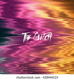 Vector glitch background. Digital image data distortion. Corrupted image vector file. Colorful abstract background for your designs. Chaos aesthetics of signal error. Digital decay.
