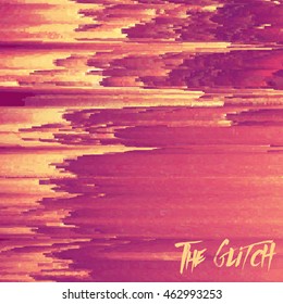 Vector glitch background. Digital image data distortion. Colorful abstract background for your designs. Chaos aesthetics of signal error. Digital decay.