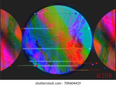Vector glitch background. Digital image data distortion. Corrupted image vector file. Colorful abstract background. Chaos aesthetics. Signal error. 