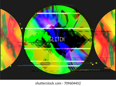 Vector glitch background. Digital image data distortion. Corrupted image vector file. Colorful abstract background. Chaos aesthetics. Signal error. 
