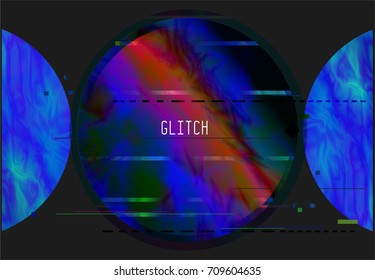 Vector glitch background. Digital image data distortion. Corrupted image vector file. Colorful abstract background. Chaos aesthetics. Signal error. 