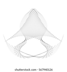 vector glitch black warped parametric shape abstract waves black background decoration
