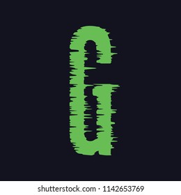 Vector glitch cartoon font. Trendy style lettering typeface. 