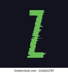 Vector glitch cartoon font. Trendy style lettering typeface. 