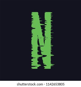Vector glitch cartoon font. Trendy style lettering typeface. 
