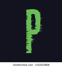 Vector glitch cartoon font. Trendy style lettering typeface. 