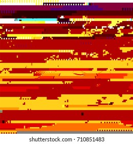 Vector Glitch Colored Background. Data decay. Digital Pixel Noise Texture. Television Signal Fail. Computer Screen Error. Abstract Grunge Wallpaper.
