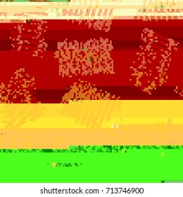 Vector Glitch Colored Background. Data Decay. Digital Pixel Noise Texture. Television Signal Fail. Computer Screen Error. Abstract Grunge Wallpaper.
