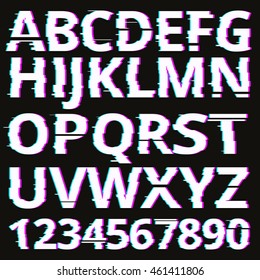 Vector glitch fonts pack.