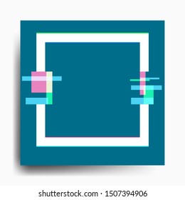 Vector glitch frames set. Applicable for banner design.