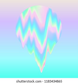 Vector glitch. Kawaii funny background.Abstract digital vanilla smudges Holographic symbols. Vector illustration on vanilla  glitch background. Neon pastel colors abstract background for your designs.