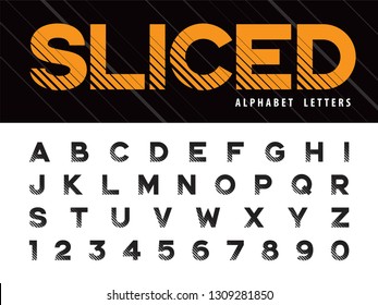 Vector of Glitch Modern Alphabet Letters and numbers, Grunge linear stylized fonts, Minimal Letters set for Futuristic, Broken, universal, Branding & Identity