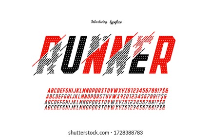 Vector of Glitch Modern Alphabet Letters and numbers, Grunge linear stylized fonts, Minimal Letters set for Futuristic, Broken, universal, Branding & other.