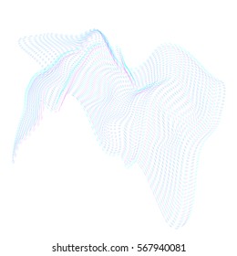 vector glitch mountain warped parametric shape surface waves white background decoration

