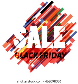 Vector glitch sale illustration. Art glitch background, sale black friday information. New special sale illustration background