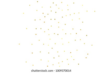 Vector glitter background. Cute small falling golden dots. Sparkle background. Glitter sparkle confetti texture. New year celebration invitation card template with luxury stardust. Gold chridtmas card