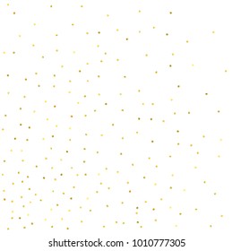 Vector glitter background. Cute small falling golden dots. Sparkle background. Glitter sparkle confetti texture. New year celebration invitation card template with luxury stardust. Gold chridtmas card