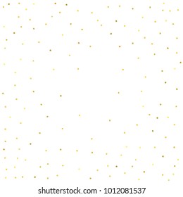Vector glitter background. Cute small falling golden dots. Sparkle background. Glitter sparkle confetti texture. New year celebration invitation card template with luxury stardust. Gold chridtmas card