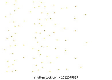 Vector glitter background. Cute small falling golden dots. Sparkle background. Glitter sparkle confetti texture. New year celebration invitation card template with luxury stardust. Gold chridtmas card