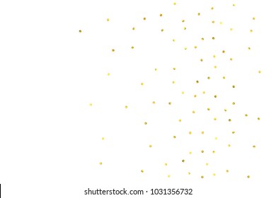 Vector glitter background. Cute small falling golden dots. Sparkle background. Glitter sparkle confetti texture. New year celebration invitation card template with luxury stardust. Gold chridtmas card