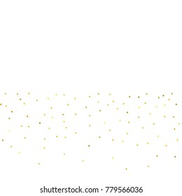 Vector glitter background. Cute small falling golden dots. Sparkle background. Glitter sparkle confetti texture. New year celebration invitation card template with luxury stardust. Gold chridtmas card