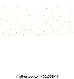 Vector glitter background. Cute small falling golden dots. Sparkle background. Glitter sparkle confetti texture. New year celebration invitation card template with luxury stardust. Gold chridtmas card