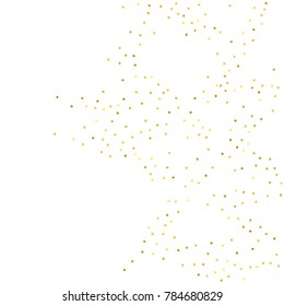 Vector glitter background. Cute small falling golden dots. Sparkle background. Glitter sparkle confetti texture. New year celebration invitation card template with luxury stardust. Gold chridtmas card