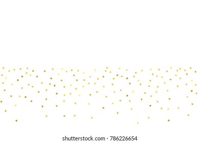 Vector glitter background. Cute small falling golden dots. Sparkle background. Glitter sparkle confetti texture. New year celebration invitation card template with luxury stardust. Gold chridtmas card